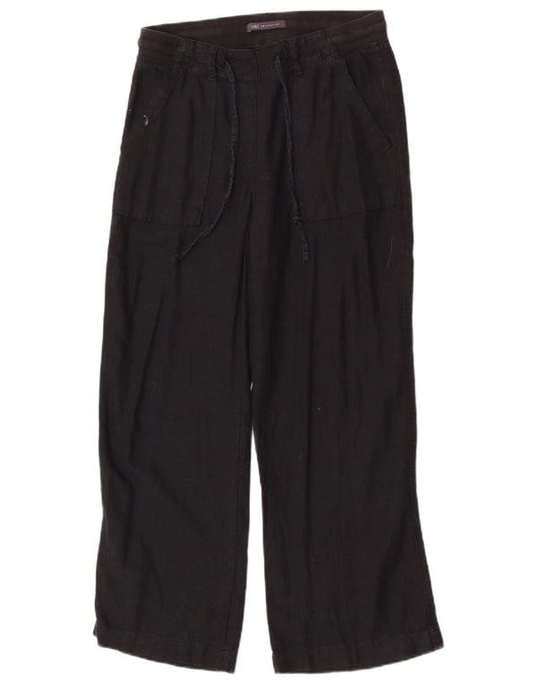Marks & Spencer Pantalones casuales de pierna ancha para mujer UK 8 Small W28 L27 Negro