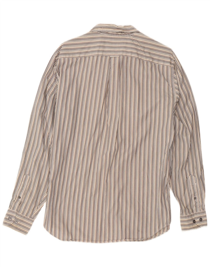 Camisa Nautica Hombre Algodón Rayas Gris Medio