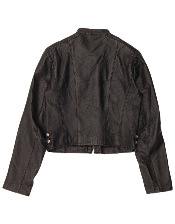 Chaqueta motera de cuero corta para mujer Conbipel IT 44 Cuero negro mediano