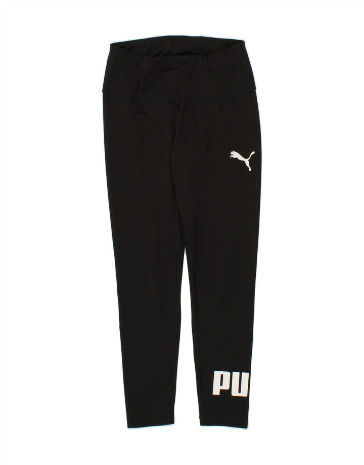 PUMA Womens Graphic Leggings UK 10 Small  Black Polyester Vintage Puma and Second-Hand Puma from Messina Hembry 