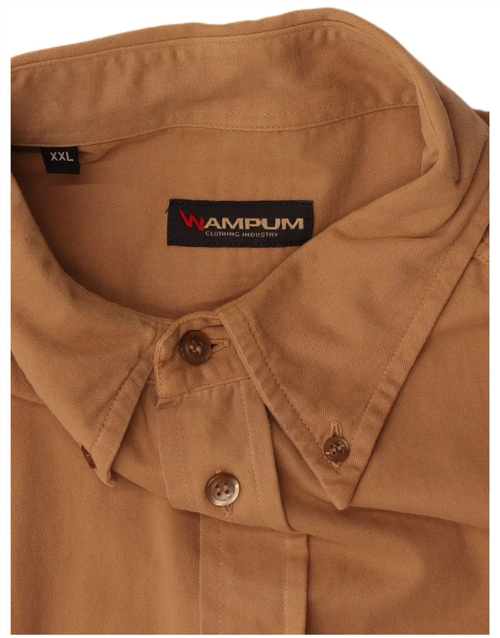 Camisa Wampum Hombre 2XL Algodón Marrón