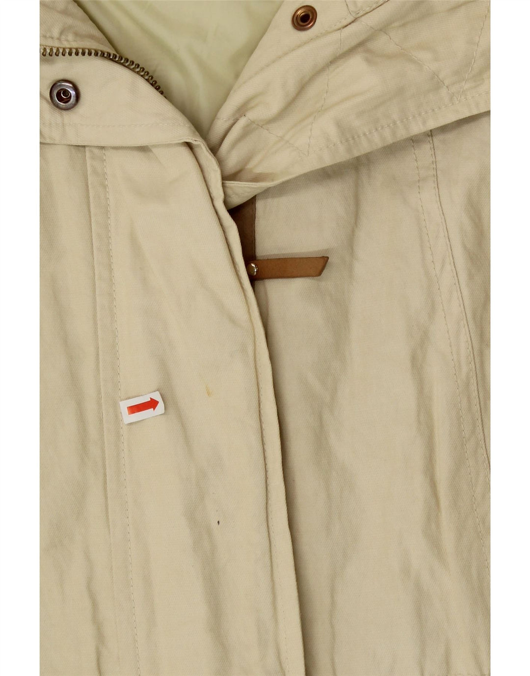 MASSIMO DUTTI Womens Hooded Utility Jacket UK 14 Medium Beige Cotton Vintage Massimo Dutti and Second-Hand Massimo Dutti from Messina Hembry 
