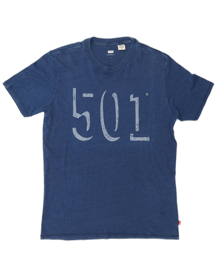 Levi's Camiseta gráfica para hombre Top Small Blue Cotton
