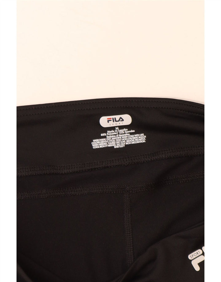 FILA Leggings Capri para Mujer UK 40 Mediano Poliéster Negro