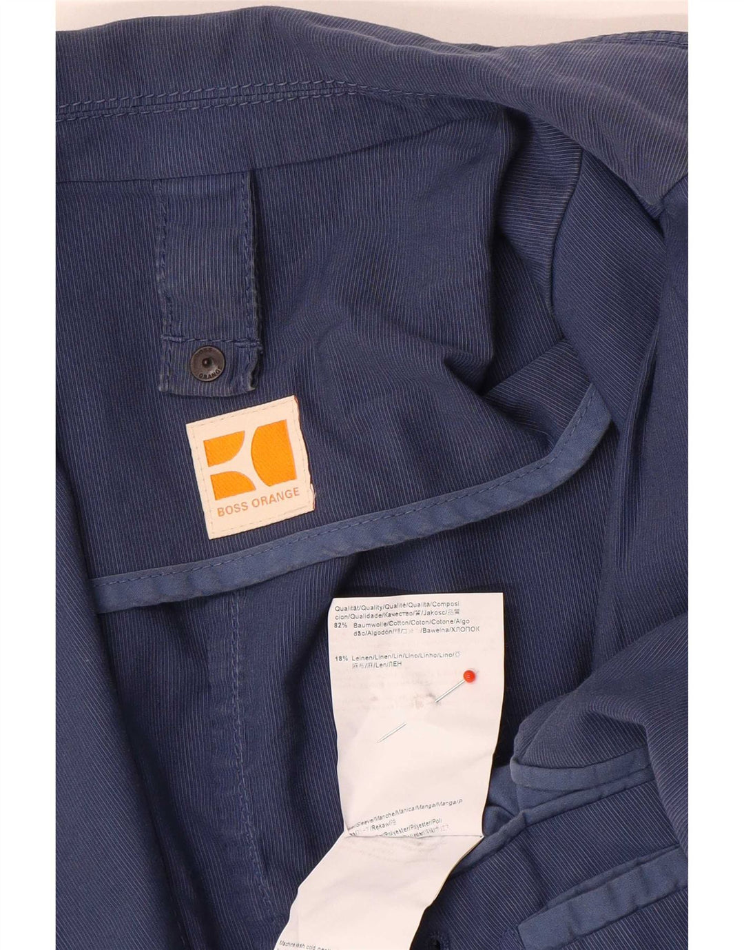 Hugo Boss Chaqueta tipo blazer de 3 botones para hombre EU 52 XL Algodón azul