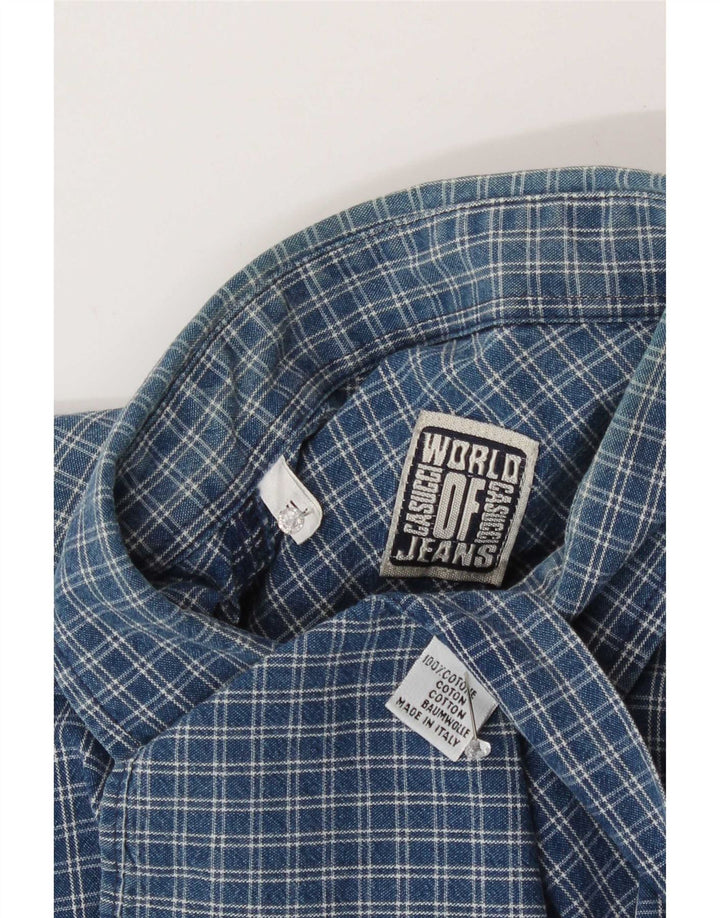 Camisa Casucci para hombre XL Algodón a cuadros azul