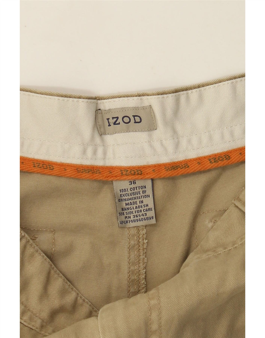IZOD Pantalones cortos cargo para hombre W36 Algodón beige grande
