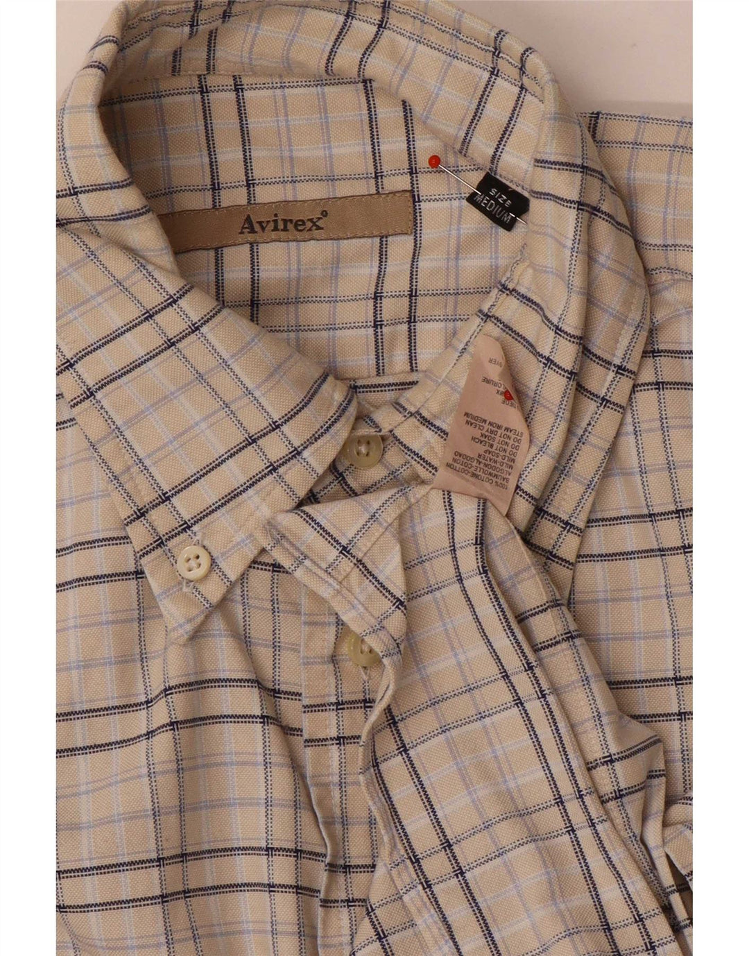 Avirex Camisa De Franela De Algodón A Cuadros Beige Medio Hombre