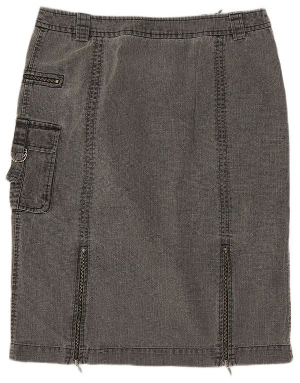 Laura Ashley Falda cargo vaquera para mujer UK 10 Small W28 Algodón gris