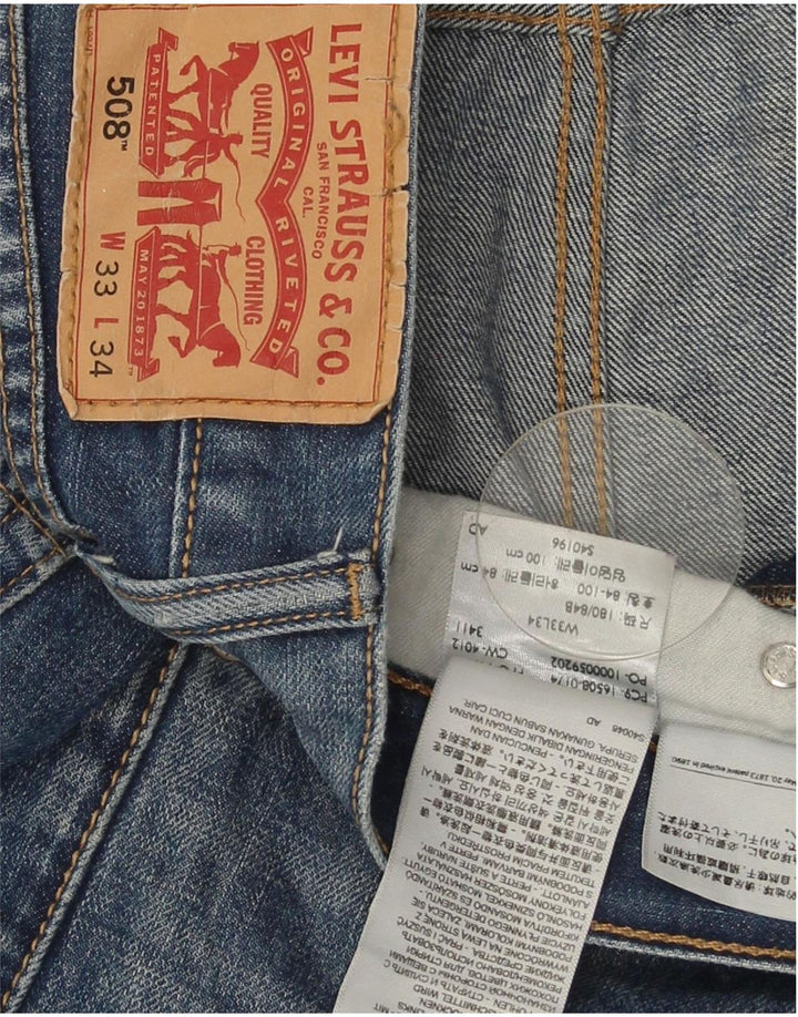 Vaqueros Levi's 508 Regular Tapered para hombre W33 L34 Algodón azul