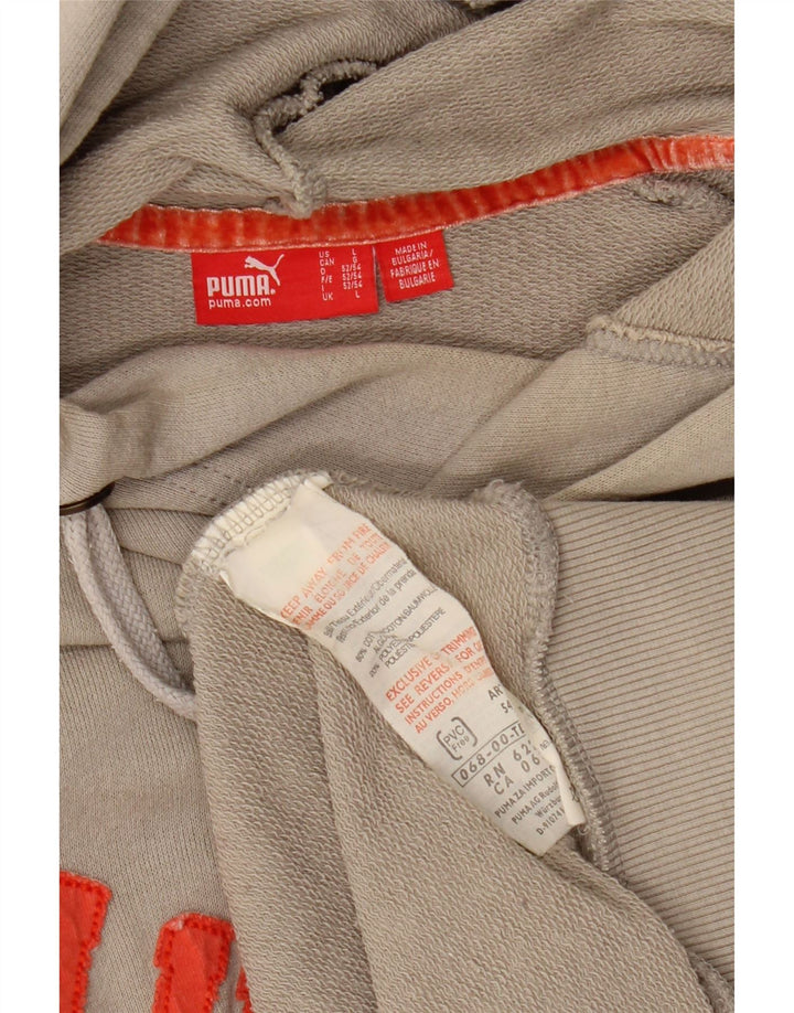 PUMA Jersey con capucha gráfica para hombre, tamaño grande, algodón gris