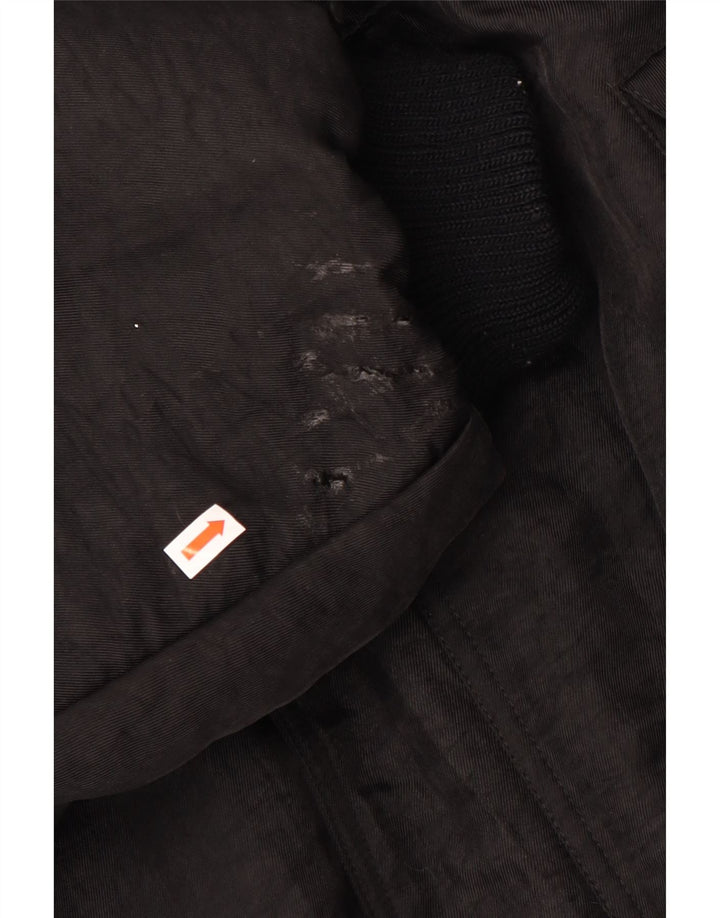 Vintage Hombres Loose Fit Chaqueta Acolchada Reino Unido 38 Medio Negro