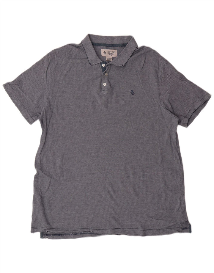 PENGUIN Polo para hombre 2XL Algodón a rayas azul Clásico