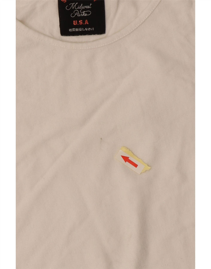 Superdry Camiseta Regular Fit para Mujer UK 6 XS Off White Cotton