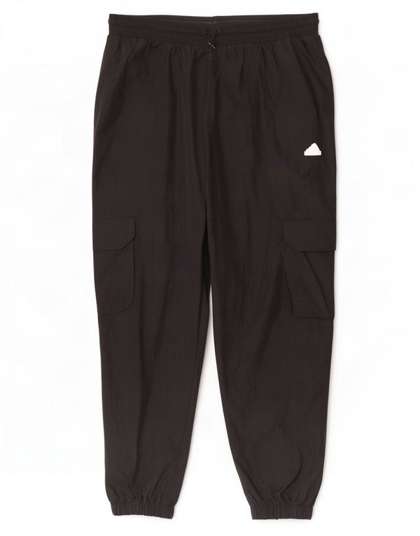 Adidas Mujer Cargo Chándal Pantalones Joggers UK 24/26 2XL Negro