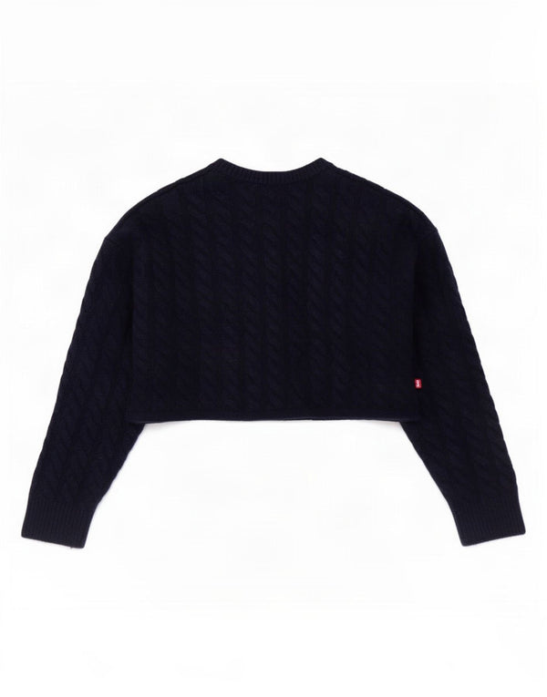 Levi's Jersey corto con cuello en V para mujer UK 2 2XS Lana azul marino