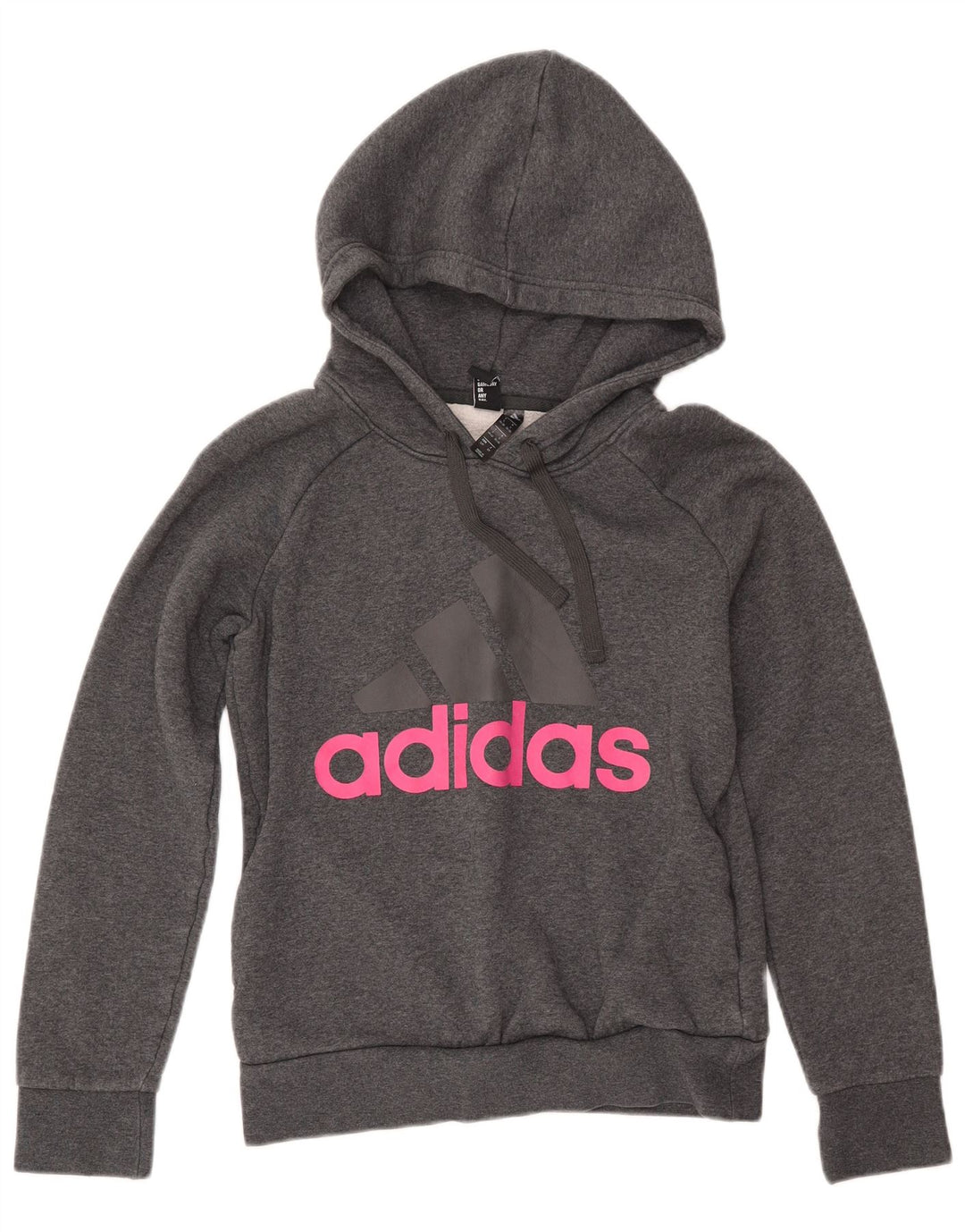 ADIDAS Sudadera con capucha gráfica para mujer Reino Unido 8/10 Pequeño Gris Algodón