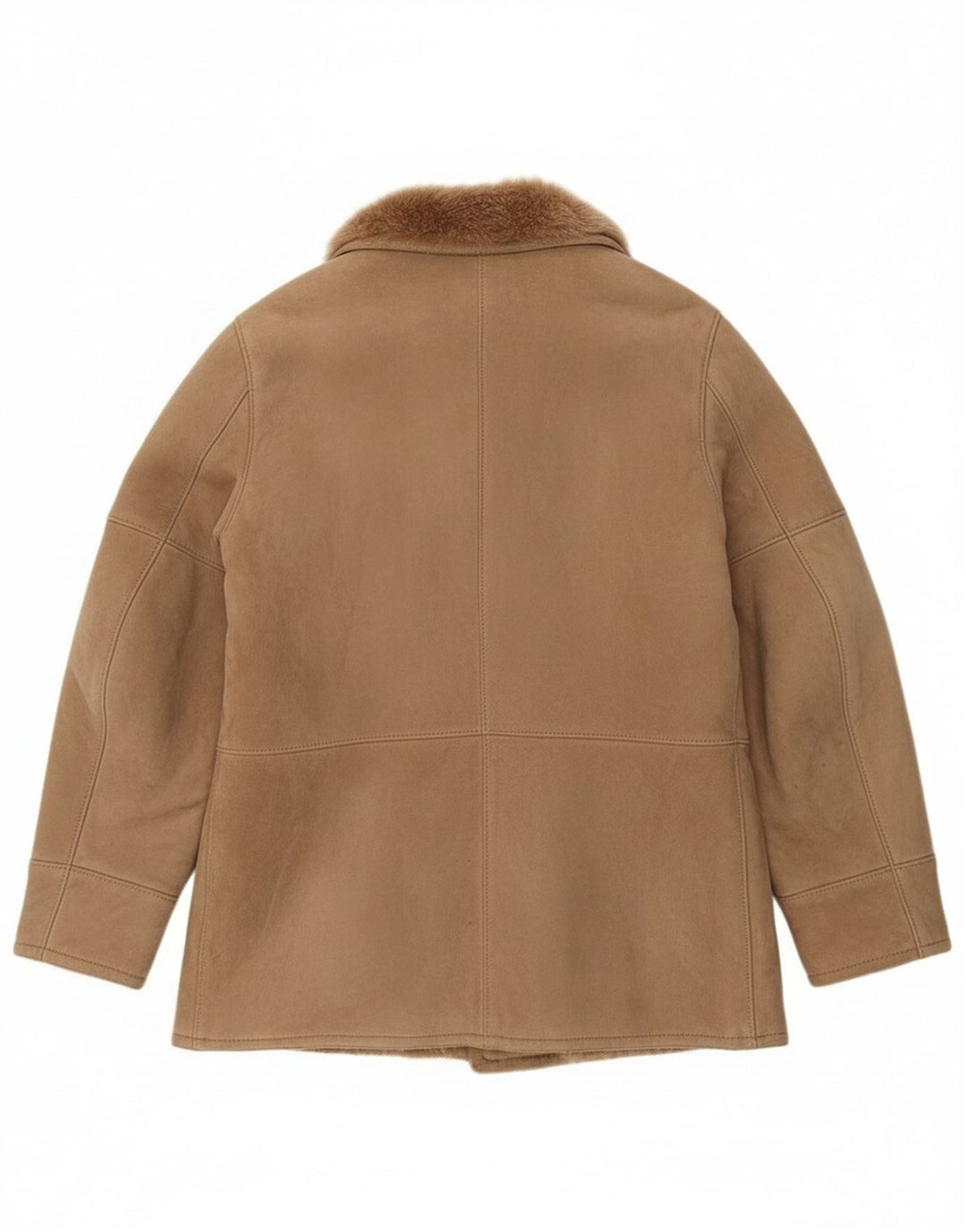 Chaqueta de piel de oveja vintage para hombre IT 52 XL Marrón Shearling