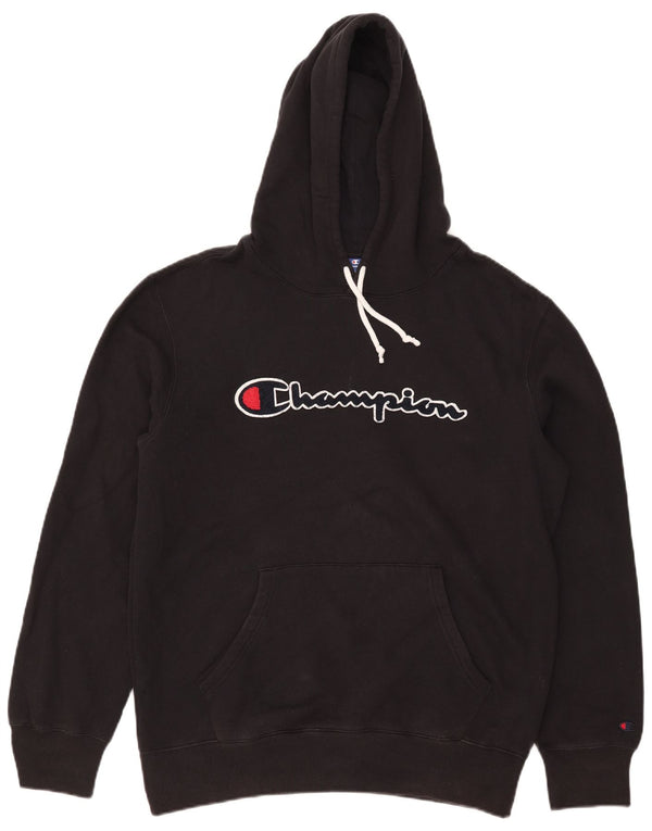 CHAMPION Sudadera con capucha gráfica para hombre XL Algodón negro