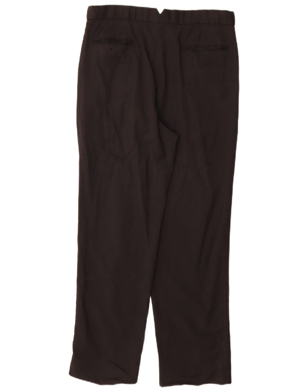 Marks & Spencer Pantalón de traje con pinzas para hombre Talla 34 W34 L31 Negro Lana nueva