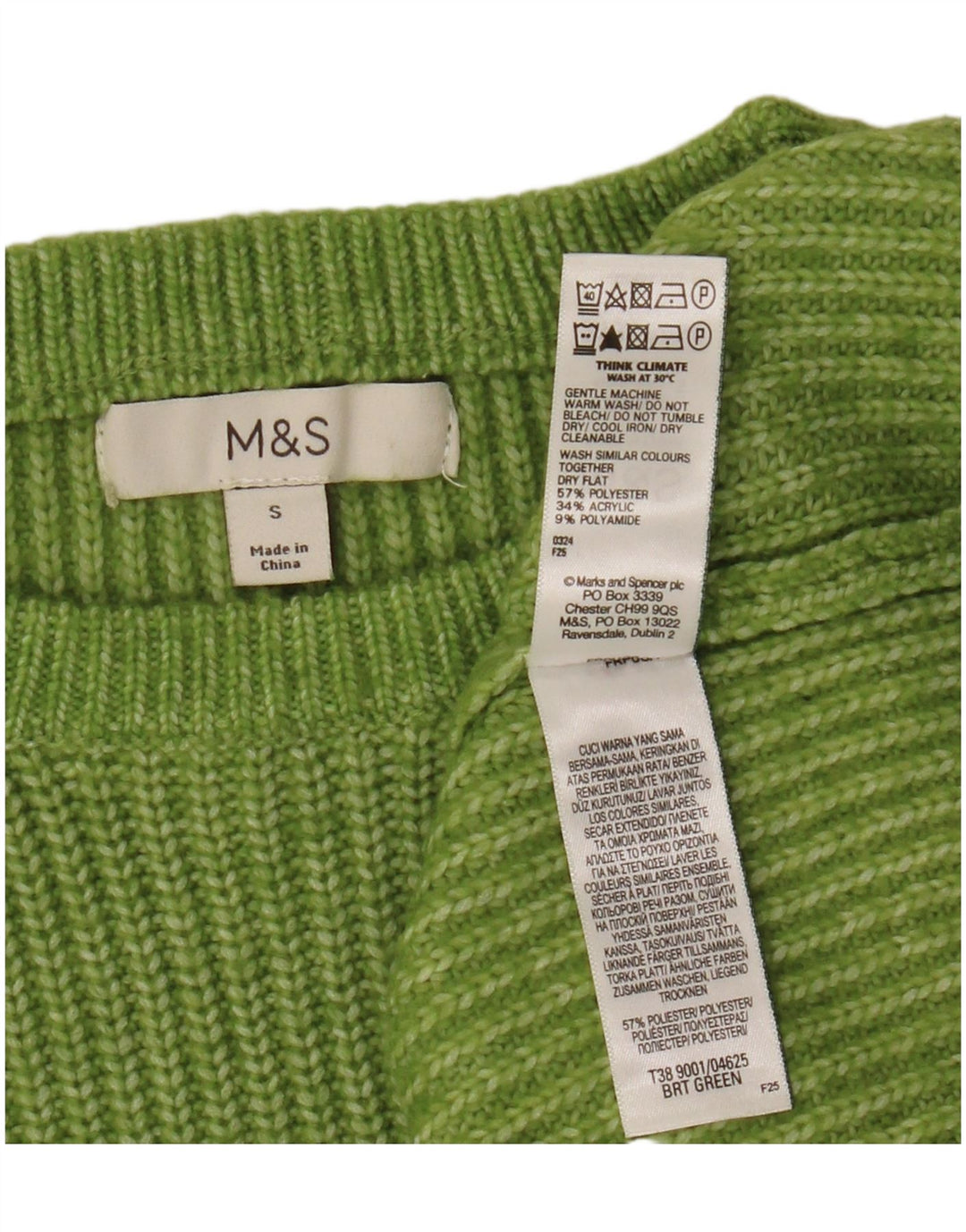 Marks & Spencer Suéter tipo jersey con cuello barco para mujer Reino Unido 10 Pequeño Poliéster verde