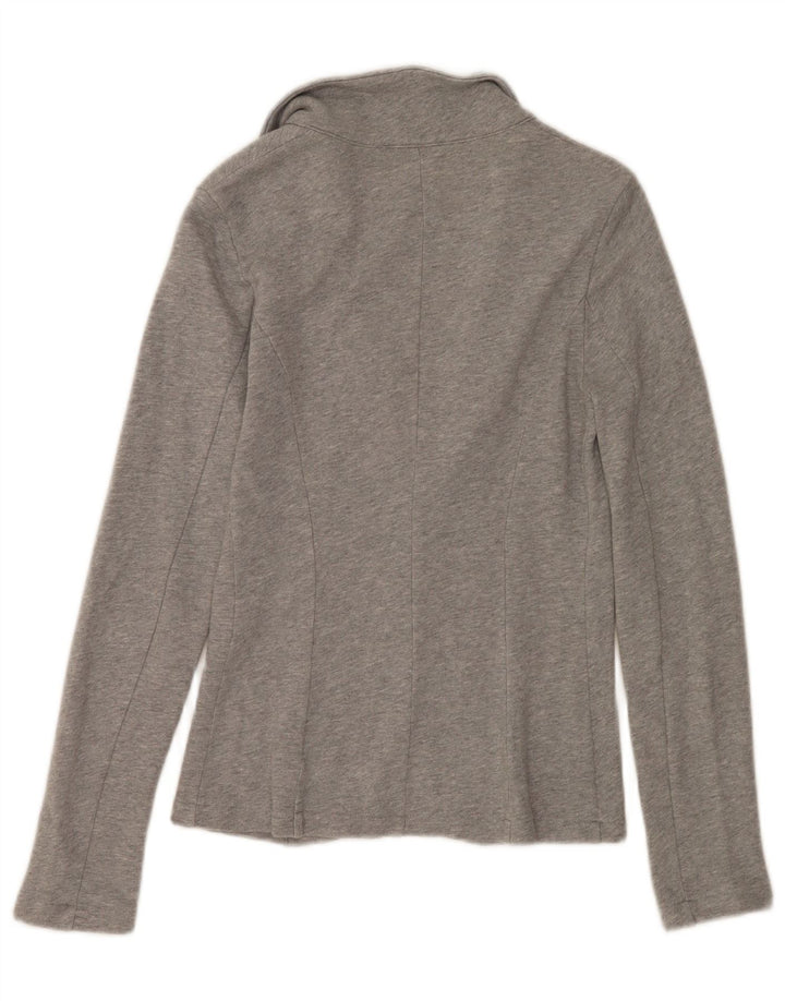Benetton Chaqueta Americana De 1 Botón Para Mujer UK 8 Small Gris Algodón