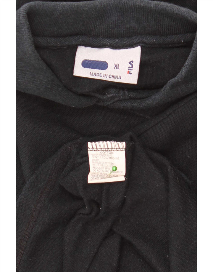 Fila Polo Hombre XL Algodón Negro