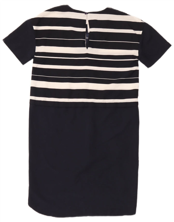 French Connection Vestido recto para mujer UK 6 XS Poliéster a rayas azul marino