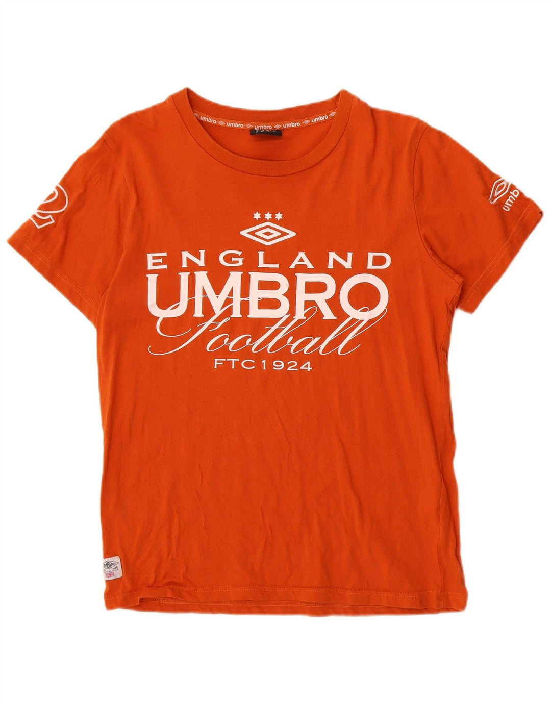 Umbro Hombre Camiseta Gráfica Top Algodón Naranja Mediano