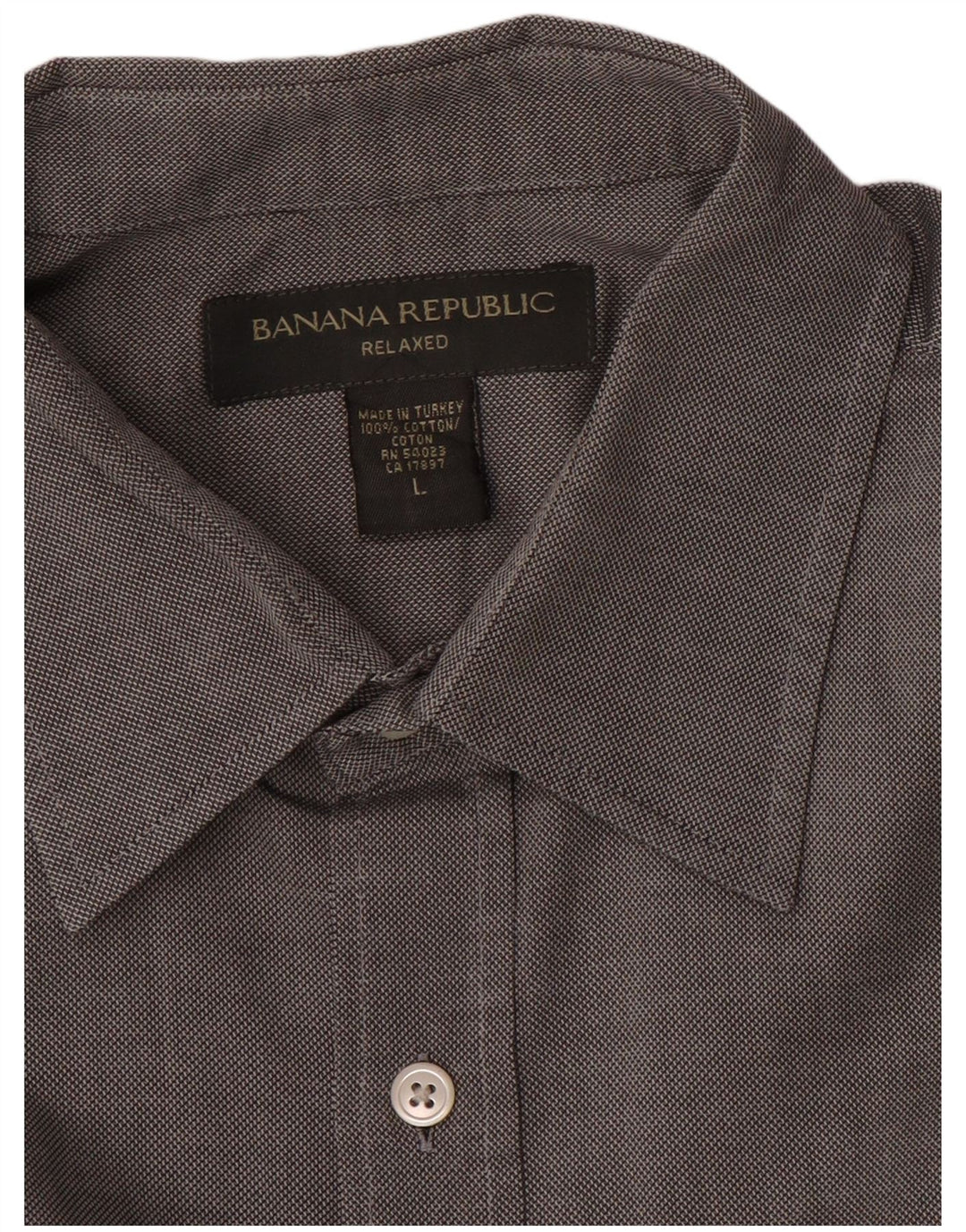 BANANA REPUBLIC Camisa de corte relajado para hombre Algodón gris grande