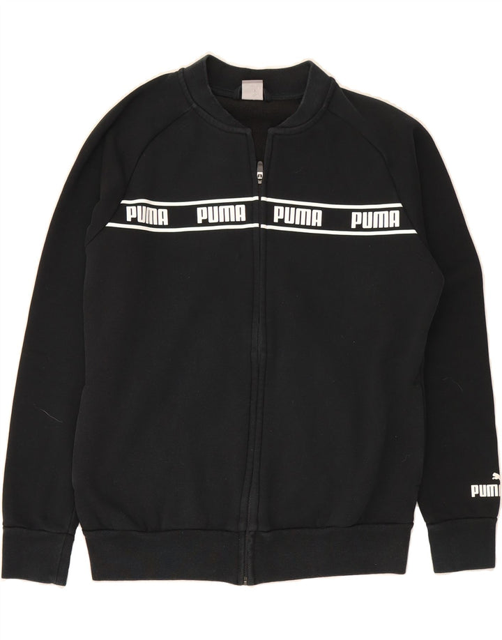 PUMA Womens Graphic Tracksuit Top Jacket UK 16 Large Black Cotton Vintage Puma and Second-Hand Puma from Messina Hembry 