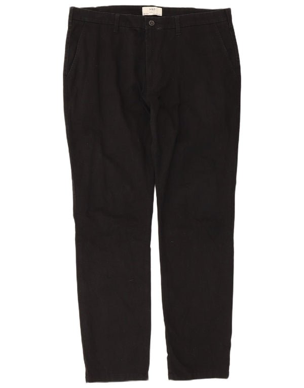 Marks & Spencer Pantalones chinos ajustados para hombre W38 L33 Algodón negro