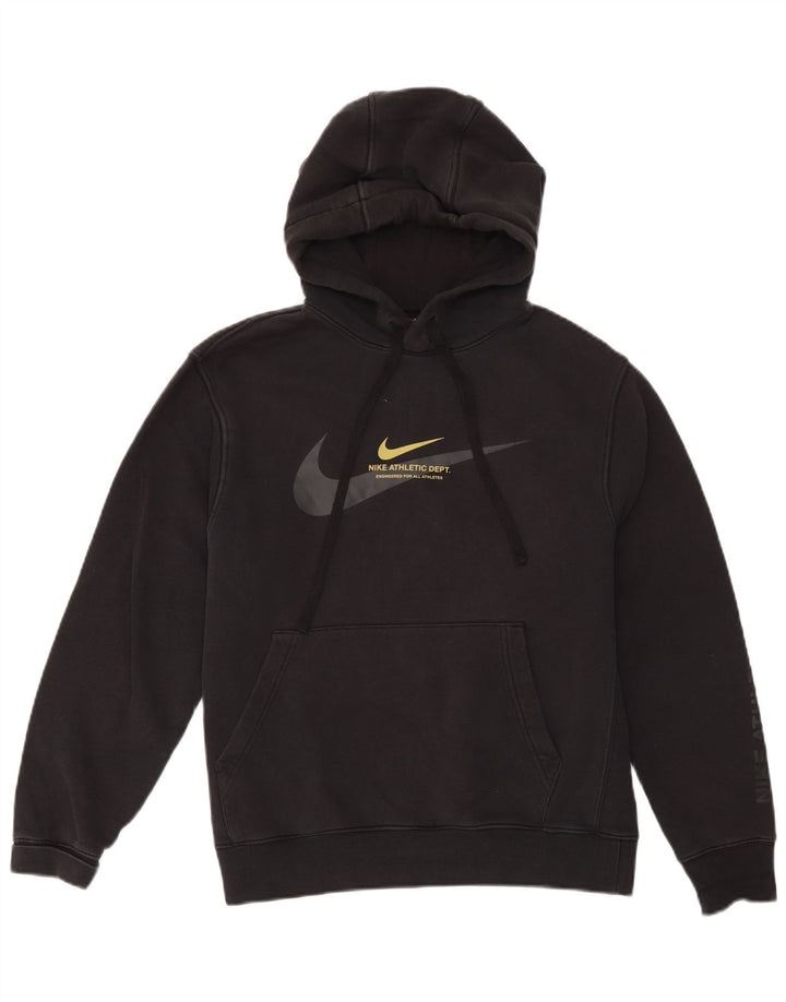 NIKE Sudadera con capucha gráfica para hombre, jersey de algodón negro mediano