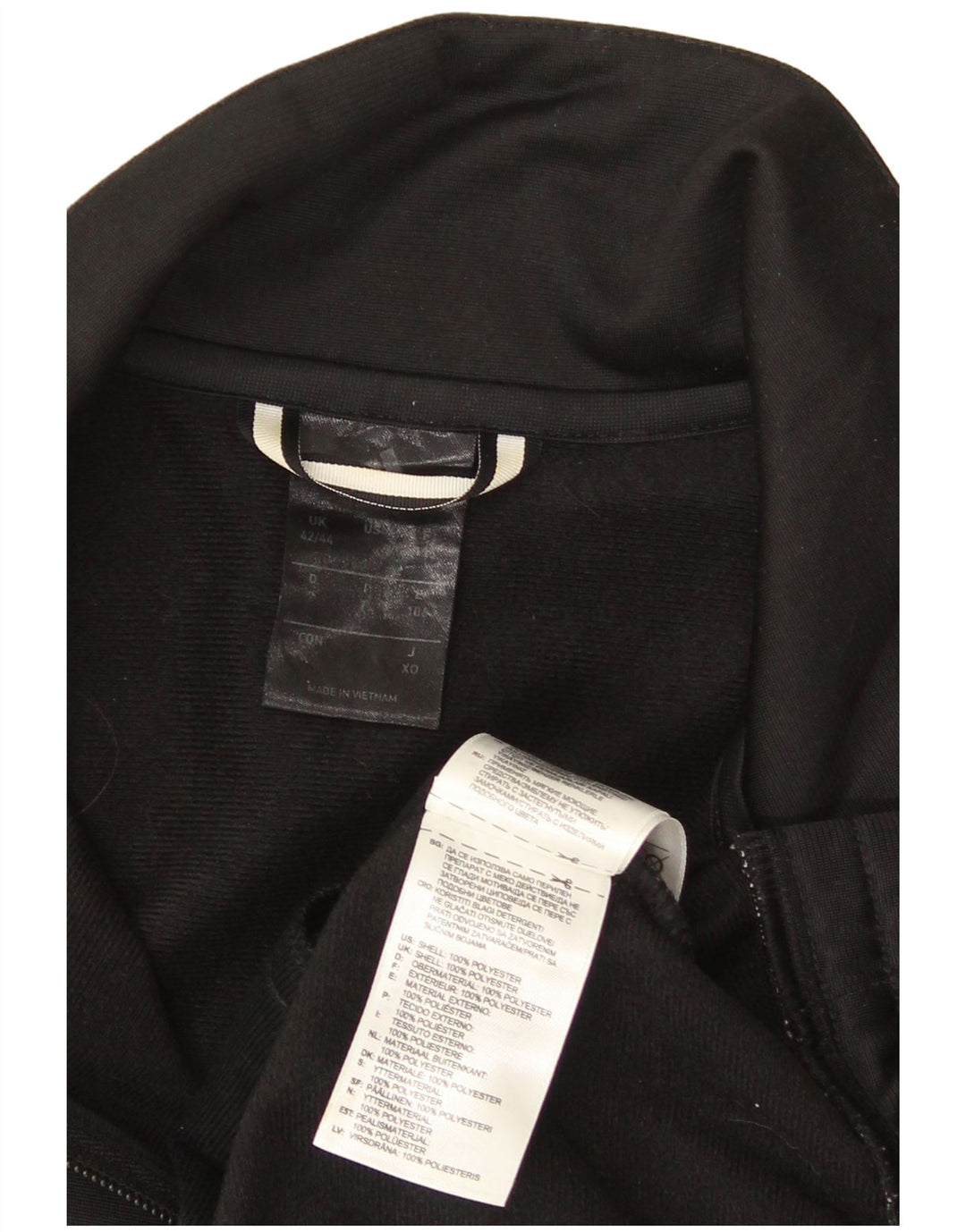 Adidas - Chaqueta de chándal para hombre, talla 42/44, poliéster negro grande