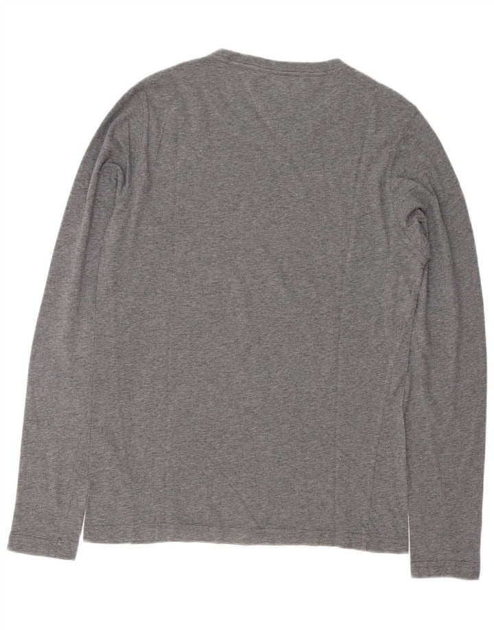 Tommy Hilfiger Top gráfico para hombre de manga larga de algodón moteado gris pequeño