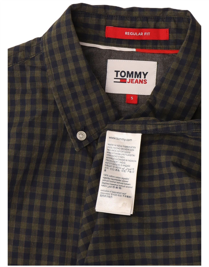 Camisa Tommy Hilfiger de corte regular para hombre, talla pequeña, de algodón a cuadros en azul marino