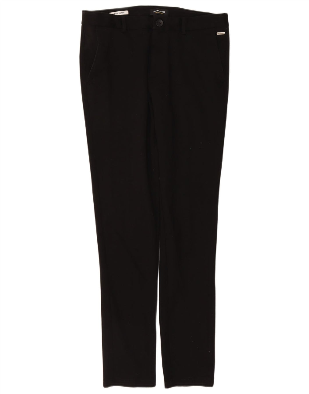 Jack & Jones Mujer Marco Slim Chino Pantalones W32 L34 Poliéster Negro