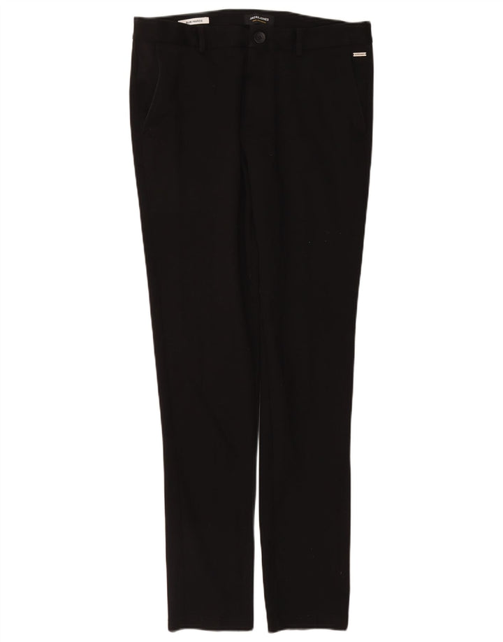 Jack & Jones Mujer Marco Slim Chino Pantalones W32 L34 Poliéster Negro
