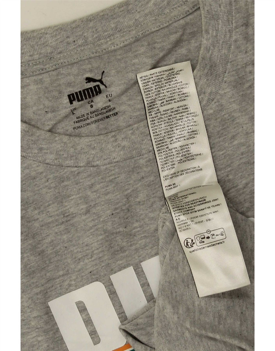 Puma - Camiseta gráfica para hombre, talla grande, algodón gris