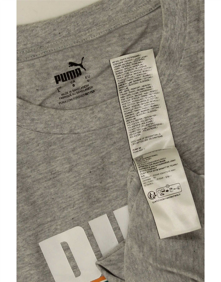 Puma - Camiseta gráfica para hombre, talla grande, algodón gris