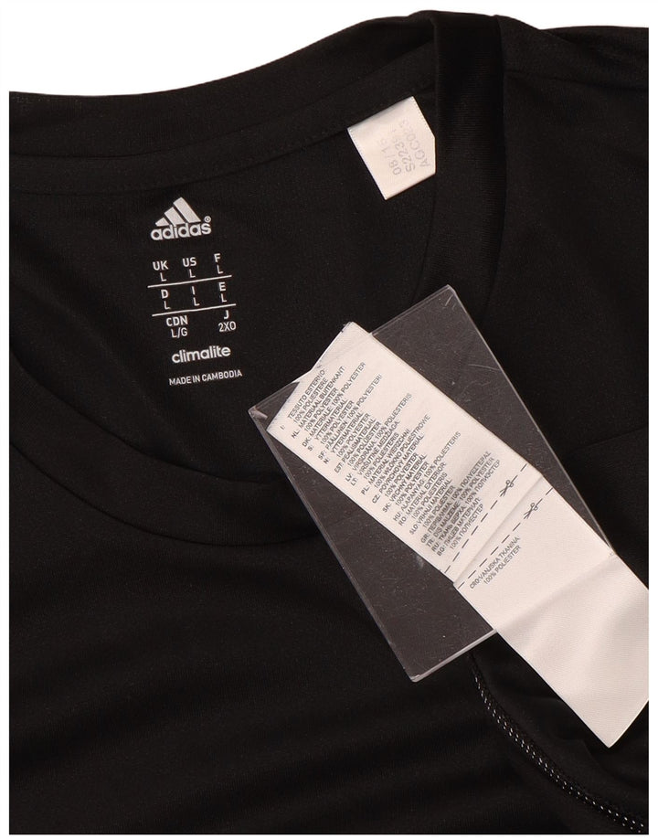 ADIDAS Camiseta Climalite para hombre Top Grande Poliéster negro