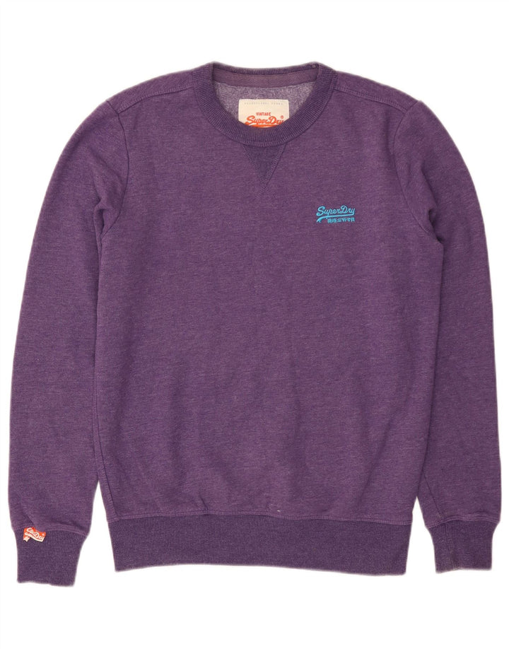SUPERDRY Hombre Sudadera Jumper Small Morado Algodón
