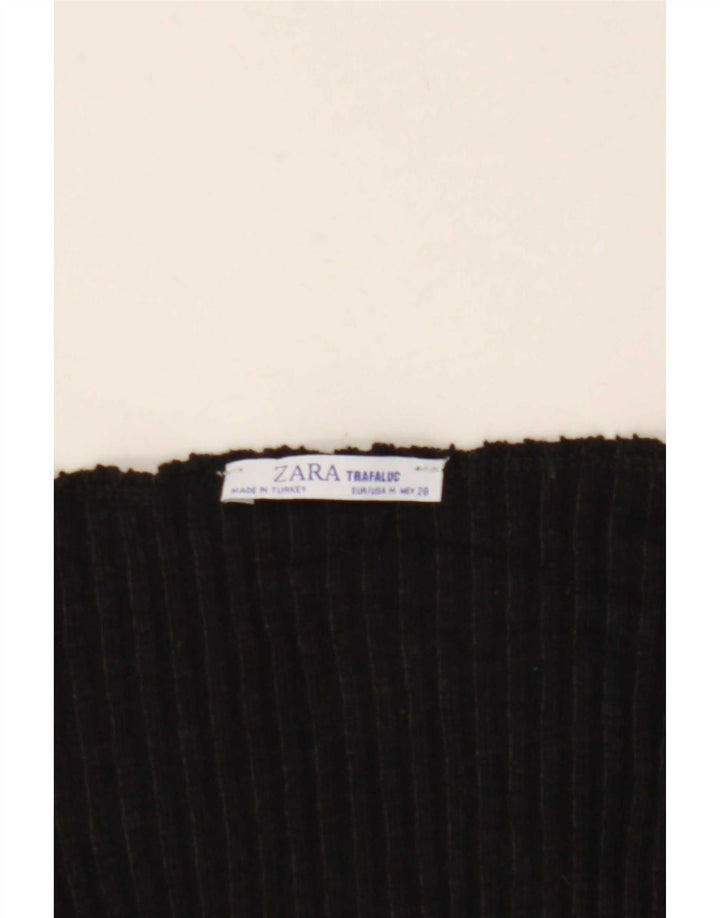 Zara Mujer Crop Off Hombro Top UK 42 Medium Negro