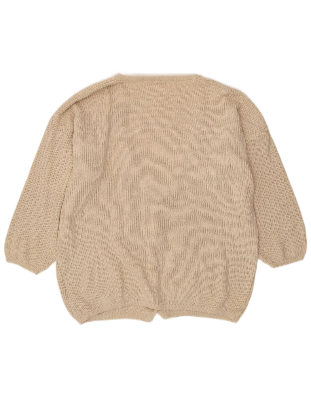 VINTAGE Suéter cárdigan extragrande para mujer EU 46/48 XL Blanco roto