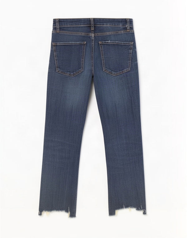 Zara Jeans Cortos De Tiro Alto Para Mujer EU 36 XS W26 L25 Azul