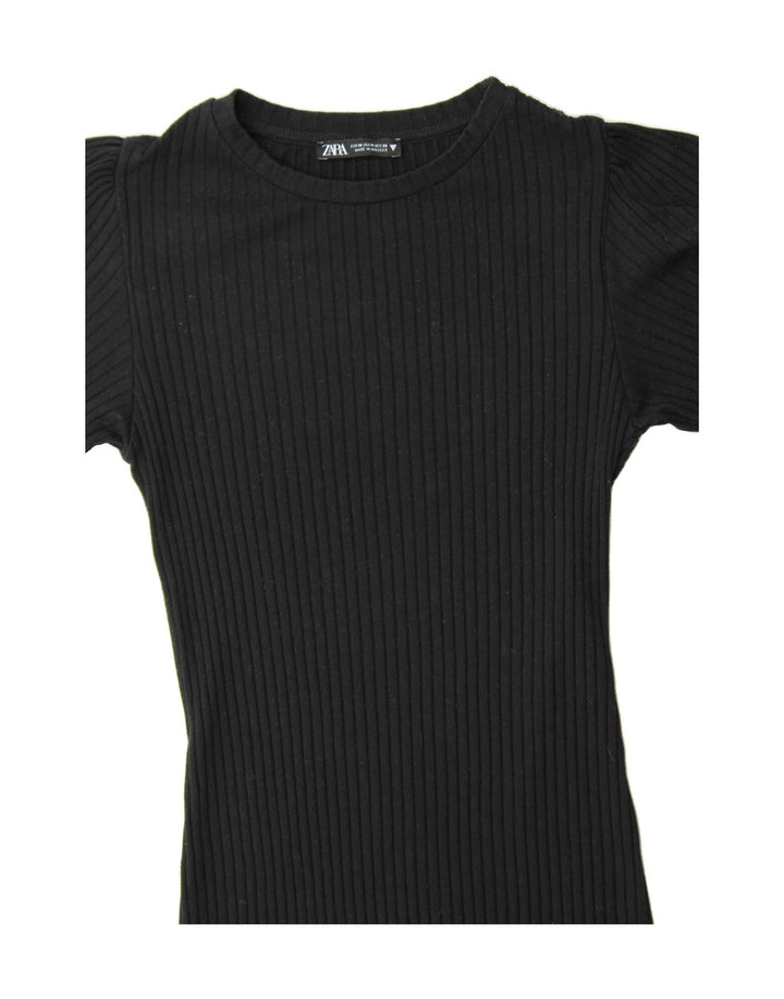 ZARA Womens Jumper Dress UK 12 Medium Black Polyester Vintage Zara and Second-Hand Zara from Messina Hembry 