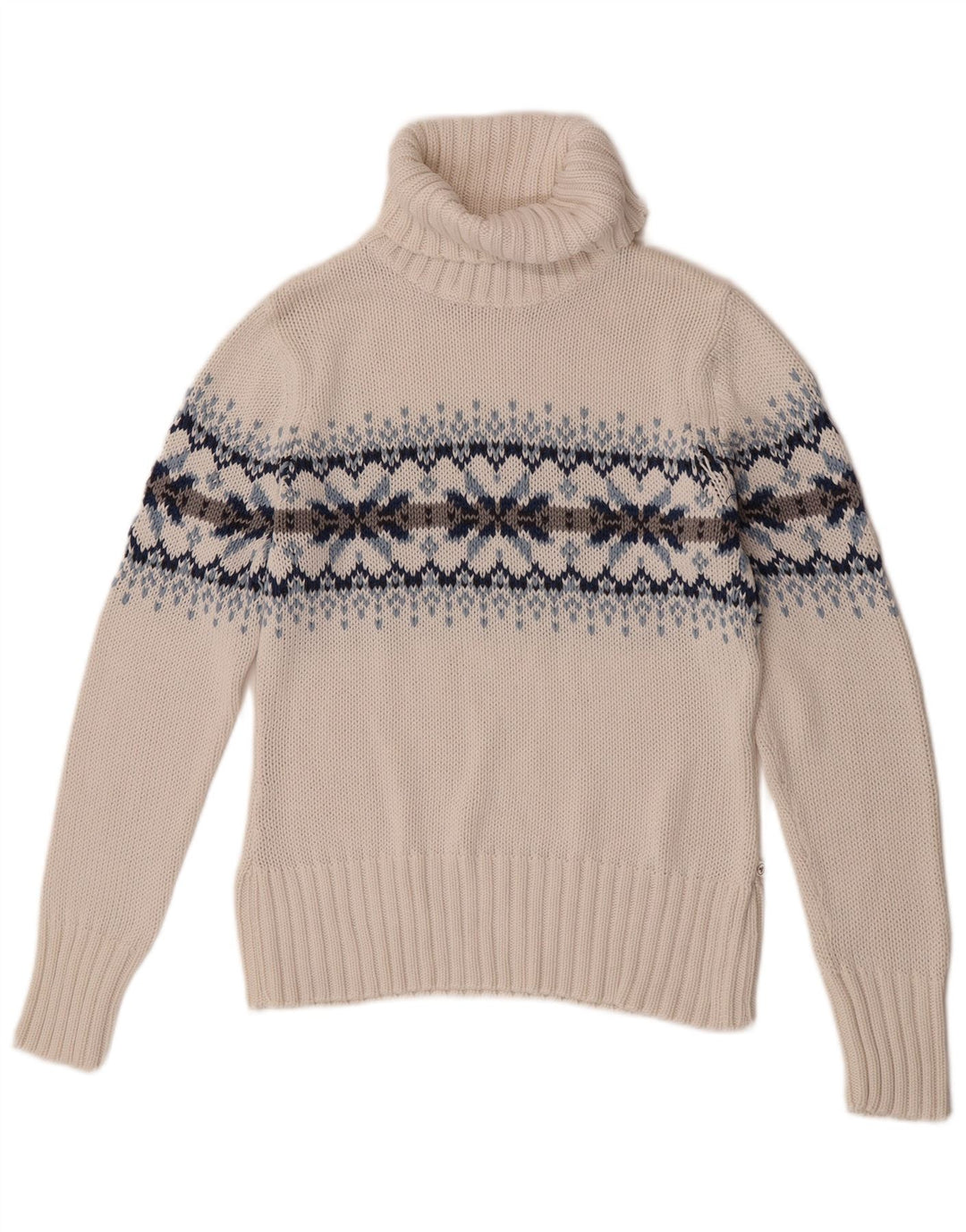 Tom Tailor Suéter tipo jersey con cuello vuelto para mujer UK 40 Grande Blanco Fair Isle