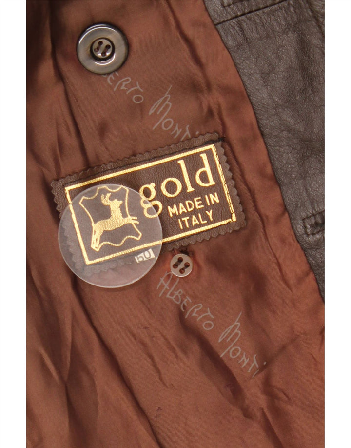 Abrigo de cuero para mujer VINTAGE IT 50 XL Marrón