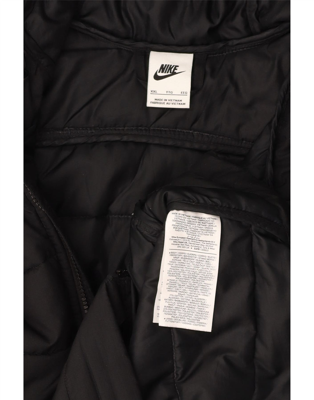 NIKE Chaqueta acolchada con capucha para hombre ES 44 2XL Poliéster negro
