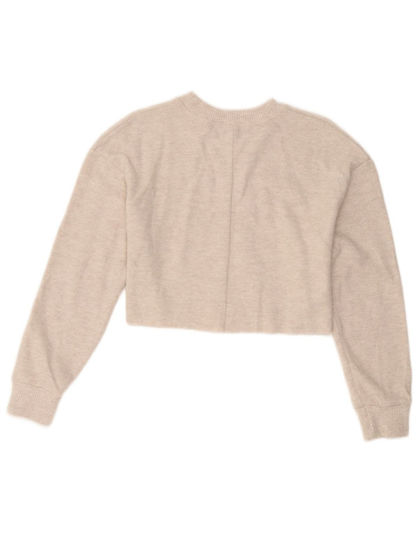 Zara Mujer Crop Oversize Cuello Redondo Jersey Jersey UK 10 Small Beige
